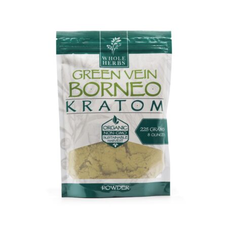 Whole Herbs Kratom Powder Green Vein Borneo 8oz 225g