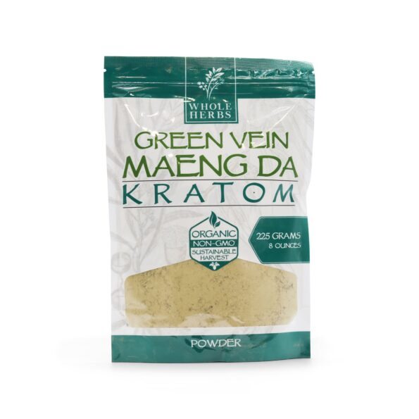 Whole Herbs Kratom Powder Green Vein Maeng Da 8oz 225g