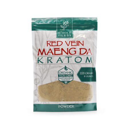 Whole Herbs Kratom Powder Red Vein Maeng Da 8oz 225g